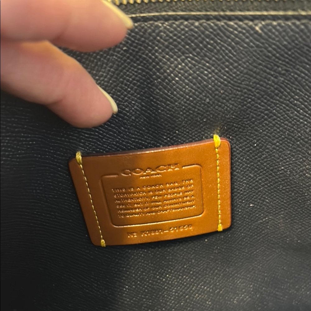 Coach Blue Leather Satchel with Silver Accents - Picture 9 of 11